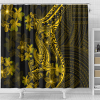 gold-polynesia-shark-tattoo-shower-curtain-with-polynesian-plumeria