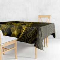 Gold Polynesia Shark Tattoo Tablecloth With Polynesian Plumeria - Wonder Print Shop