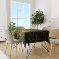 Gold Polynesia Shark Tattoo Tablecloth With Polynesian Plumeria - Wonder Print Shop