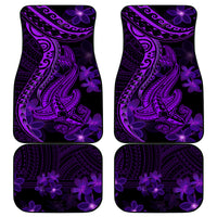 Purple Polynesia Shark Tattoo Car Mats With Polynesian Plumeria - Wonder Print Shop