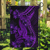 Purple Polynesia Shark Tattoo Garden Flag With Polynesian Plumeria - Wonder Print Shop