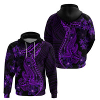 Purple Polynesia Shark Tattoo Hoodie With Polynesian Plumeria - Wonder Print Shop