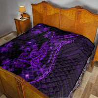 Purple Polynesia Shark Tattoo Quilt With Polynesian Plumeria - Wonder Print Shop