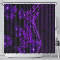 purple-polynesia-shark-tattoo-shower-curtain-with-polynesian-plumeria