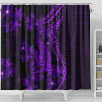 purple-polynesia-shark-tattoo-shower-curtain-with-polynesian-plumeria