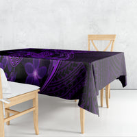 Purple Polynesia Shark Tattoo Tablecloth With Polynesian Plumeria - Wonder Print Shop