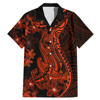 Red Polynesia Family Matching Mermaid Dress and Hawaiian Shirt Shark Tattoo With Polynesian Plumeria - Wonder Print Shop