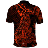 Red Polynesia Polo Shirt Shark Tattoo With Polynesian Plumeria - Wonder Print Shop