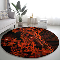 red-polynesia-round-carpet-shark-tattoo-with-polynesian-plumeria