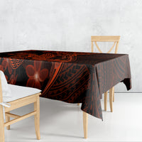 Red Polynesia Tablecloth Shark Tattoo With Polynesian Plumeria - Wonder Print Shop