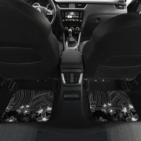 Black Polynesia Car Mats Shark Tattoo With Polynesian Plumeria - Wonder Print Shop
