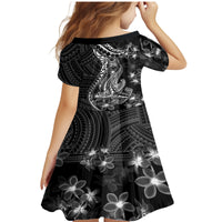 Black Polynesia Family Matching Mermaid Dress and Hawaiian Shirt Shark Tattoo With Polynesian Plumeria - Wonder Print Shop