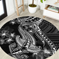 black-polynesia-round-carpet-shark-tattoo-with-polynesian-plumeria