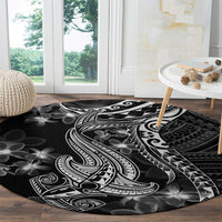 black-polynesia-round-carpet-shark-tattoo-with-polynesian-plumeria