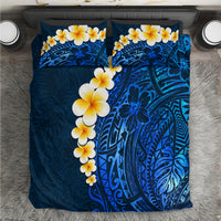 Blue Polynesia Bedding Set Plumeria Tropical Leaves With Galaxy Polynesian Art - Wonder Print Shop