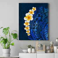 Blue Polynesia Canvas Wall Art Plumeria Tropical Leaves With Galaxy Polynesian Art - Wonder Print Shop