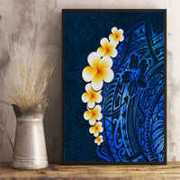 Blue Polynesia Canvas Wall Art Plumeria Tropical Leaves With Galaxy Polynesian Art - Wonder Print Shop