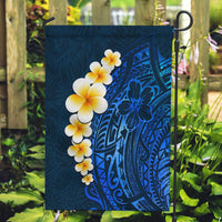 Blue Polynesia Garden Flag Plumeria Tropical Leaves With Galaxy Polynesian Art - Wonder Print Shop