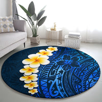 blue-polynesia-round-carpet-plumeria-tropical-leaves-with-galaxy-polynesian-art