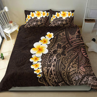 Brown Polynesia Bedding Set Plumeria Tropical Leaves With Galaxy Polynesian Art - Wonder Print Shop