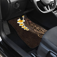 Brown Polynesia Car Mats Plumeria Tropical Leaves With Galaxy Polynesian Art - Wonder Print Shop