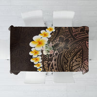 Brown Polynesia Tablecloth Plumeria Tropical Leaves With Galaxy Polynesian Art - Wonder Print Shop