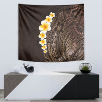 Brown Polynesia Tapestry Plumeria Tropical Leaves With Galaxy Polynesian Art - Wonder Print Shop