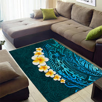 Turquosie Polynesia Area Rug Plumeria Tropical Leaves With Galaxy Polynesian Art - Wonder Print Shop