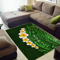 Green Polynesia Area Rug Plumeria Tropical Leaves With Galaxy Polynesian Art - Wonder Print Shop