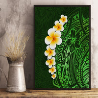 Green Polynesia Canvas Wall Art Plumeria Tropical Leaves With Galaxy Polynesian Art - Wonder Print Shop