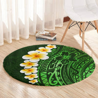 green-polynesia-round-carpet-plumeria-tropical-leaves-with-galaxy-polynesian-art