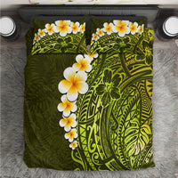 Lime Green Tropical Plumeria With Galaxy Polynesian Art Bedding Set - Wonder Print Shop
