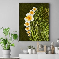 Lime Green Tropical Plumeria With Galaxy Polynesian Art Canvas Wall Art - Wonder Print Shop