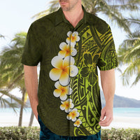 Lime Green Tropical Plumeria With Galaxy Polynesian Art Hawaiian Shirt - Wonder Print Shop