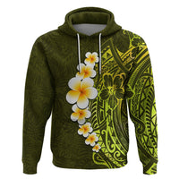Lime Green Tropical Plumeria With Galaxy Polynesian Art Hoodie - Wonder Print Shop