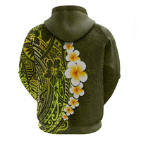 Lime Green Tropical Plumeria With Galaxy Polynesian Art Hoodie - Wonder Print Shop