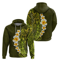 Lime Green Tropical Plumeria With Galaxy Polynesian Art Hoodie - Wonder Print Shop