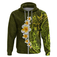 Lime Green Tropical Plumeria With Galaxy Polynesian Art Hoodie - Wonder Print Shop