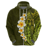 Lime Green Tropical Plumeria With Galaxy Polynesian Art Hoodie - Wonder Print Shop