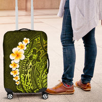 Lime Green Tropical Plumeria With Galaxy Polynesian Art Luggage Cover - Wonder Print Shop