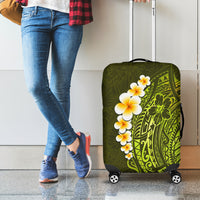 Lime Green Tropical Plumeria With Galaxy Polynesian Art Luggage Cover - Wonder Print Shop