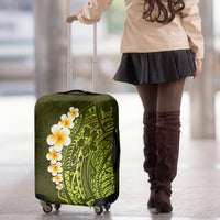 Lime Green Tropical Plumeria With Galaxy Polynesian Art Luggage Cover - Wonder Print Shop