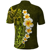 Lime Green Tropical Plumeria With Galaxy Polynesian Art Polo Shirt - Wonder Print Shop