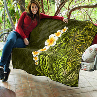 Lime Green Tropical Plumeria With Galaxy Polynesian Art Quilt - Wonder Print Shop