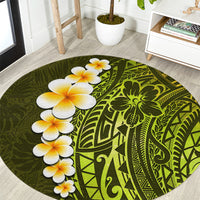 lime-green-tropical-plumeria-with-galaxy-polynesian-art-round-carpet