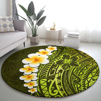 lime-green-tropical-plumeria-with-galaxy-polynesian-art-round-carpet