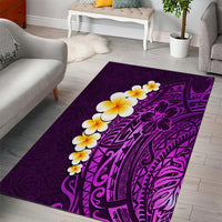 Purple Tropical Plumeria With Galaxy Polynesian Art Area Rug - Wonder Print Shop