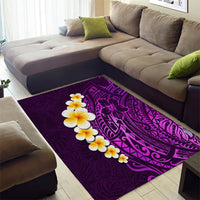 Purple Tropical Plumeria With Galaxy Polynesian Art Area Rug - Wonder Print Shop