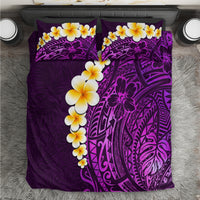 Purple Tropical Plumeria With Galaxy Polynesian Art Bedding Set - Wonder Print Shop