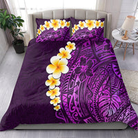 Purple Tropical Plumeria With Galaxy Polynesian Art Bedding Set - Wonder Print Shop